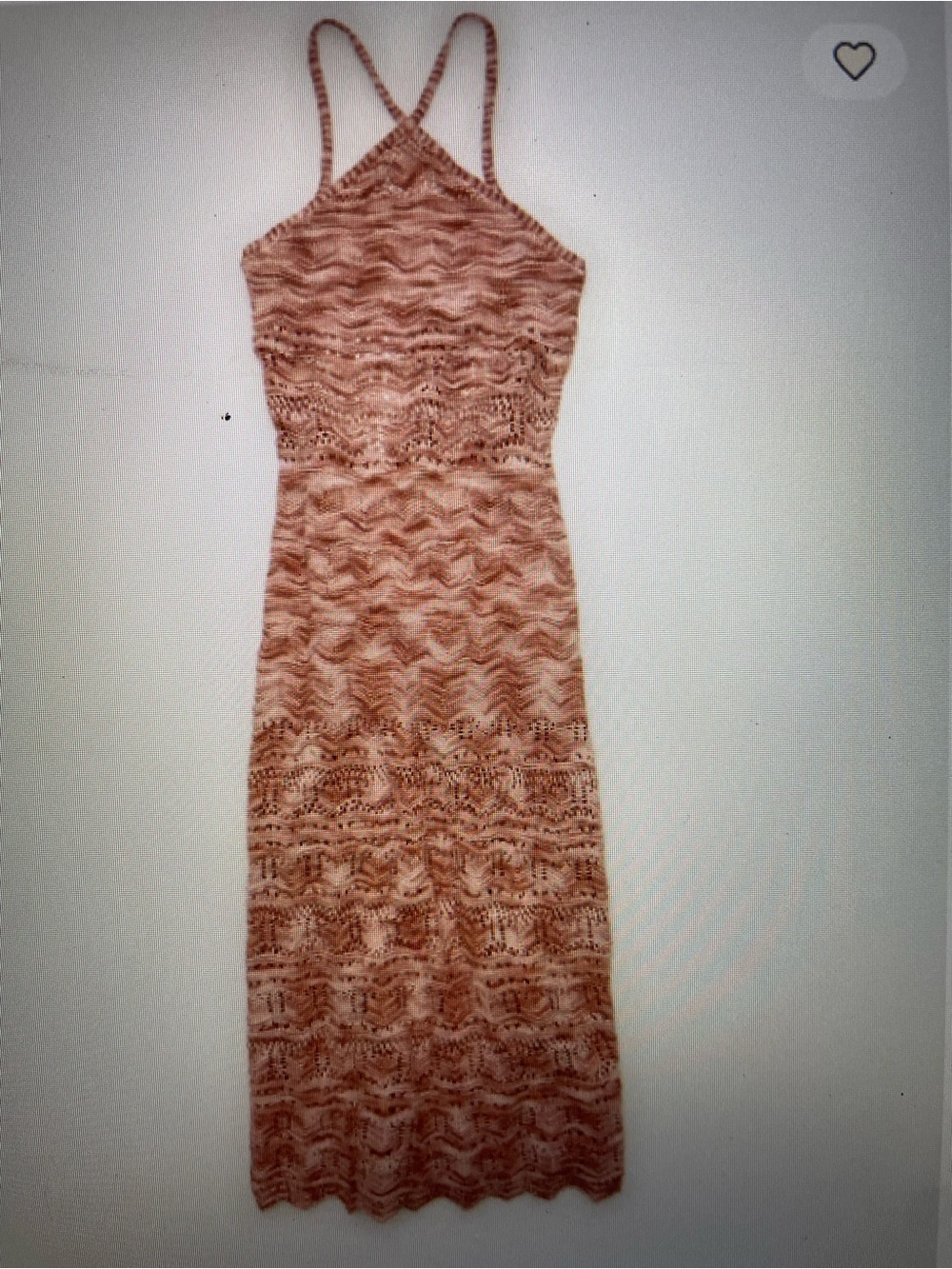 American Eagle Outfitters Peach Crochet Midi Dress